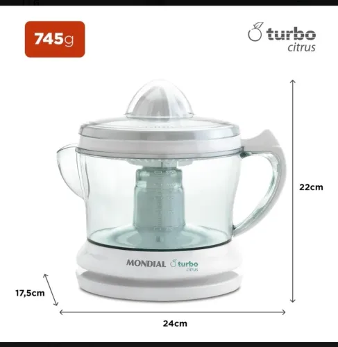 Espremedor Mondial Turbo Citrus Novo