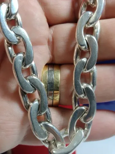 Cordão Prata 950 Peso 272 Gramas Maciço 60 Cm 13 mm                                       