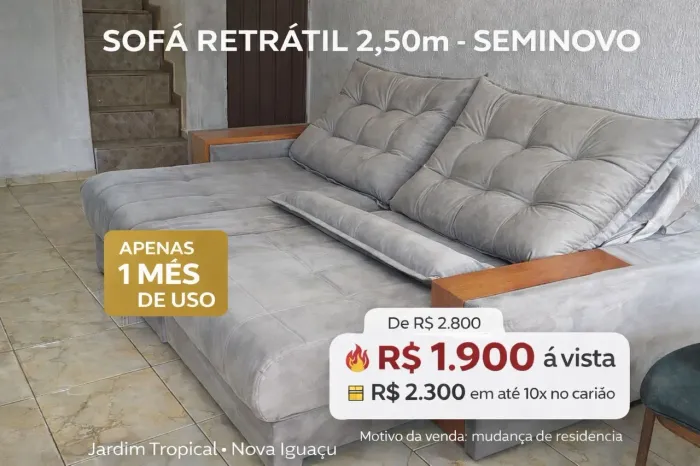 Sofá retrátil 1 mês de uso. 