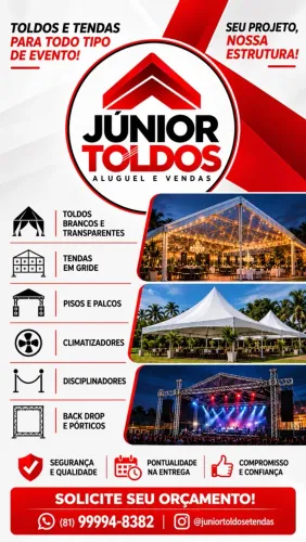 ALUGUEL E VENDA DE TOLDOS E TENDAS - JÚNIOR TOLDOS