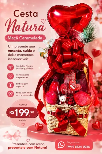 Cestas. Linda Cesta Natura Maça Completa R$:199,90