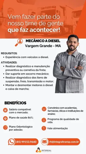 Mecânico de veículo a diesel