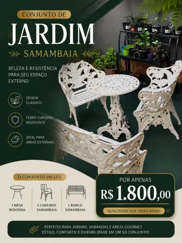Conjunto de Jardim em Ferro - Samambaia