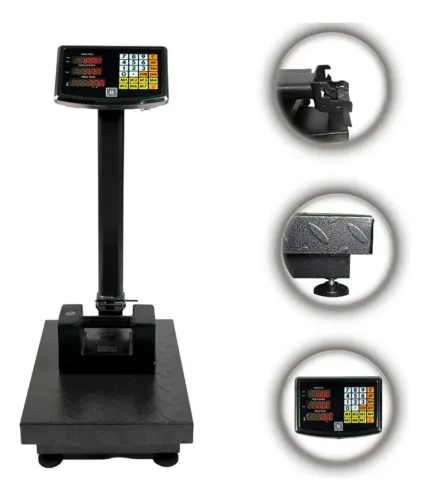 Balança de Plataforma 200kg 40x30cm Led Eletrônica Digital Hanabi TCS-K1 Cor Preto