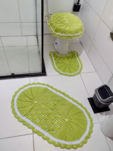 Kit tapete de crochê para banheiro 