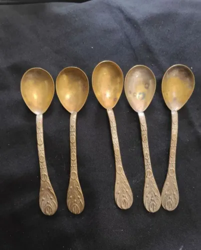 Colheres antigas banhadas a ouro 