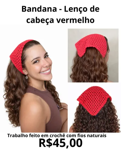 Bandana / Lenço de cabeça - vermelho 
