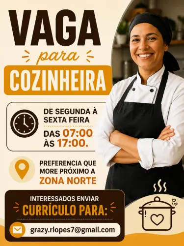 Vaga para Cozinheira