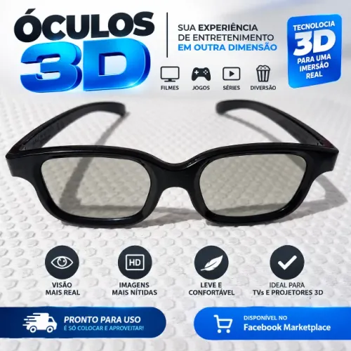 Óculos 3D para jogos e filmes