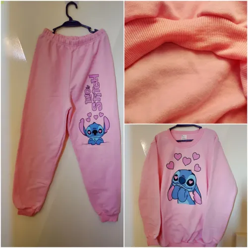Conjunto de Moletom Infantil Menina Stitch Tamanho 10