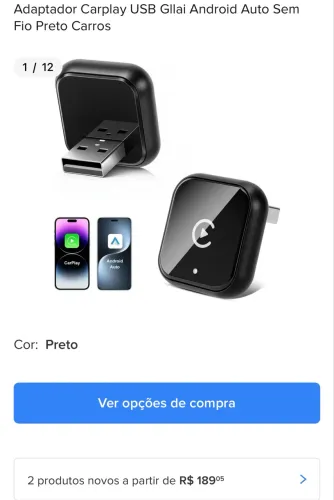 Adaptador CarPlay e Android auto
