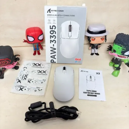 Mouse Attack Shark PAW-3395 Novo Nunca Usado Completo Aberto pra conferência