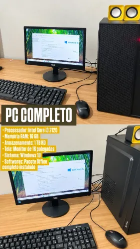 PC Completo Intel Core i3 com Monitor Pra Hoje