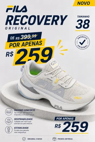FILA Recovery Tênis Feminino Original Tamanho 38