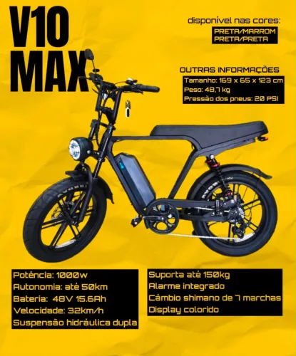 Bicicleta Elétrica V10 Max em Ótimo Estado