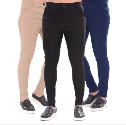 Kit 2 Calças Alfaiataria Masculina Skinny Premium Bengaline