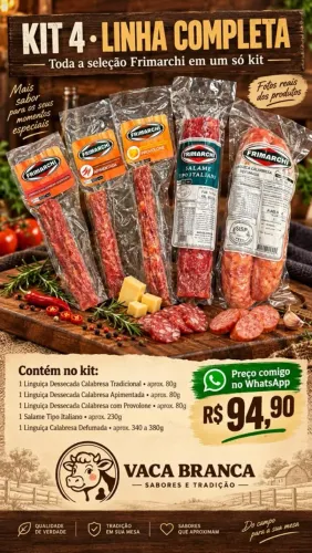 Kit Frimarchi 5 Embutidos - Salame Italiano + Calabresas + Provolone