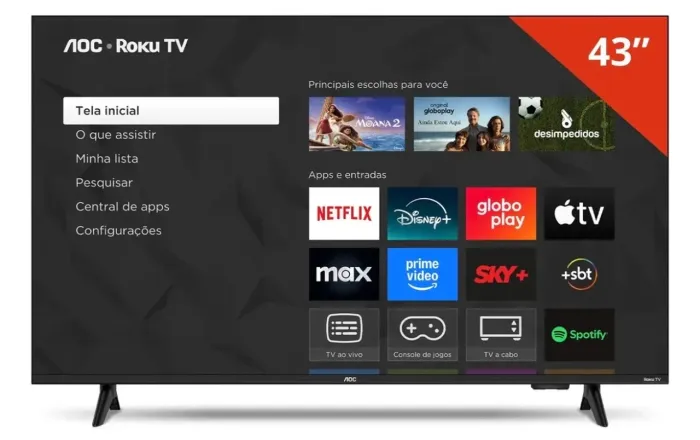 Smart TV 43" AOC Full HD Roku TV