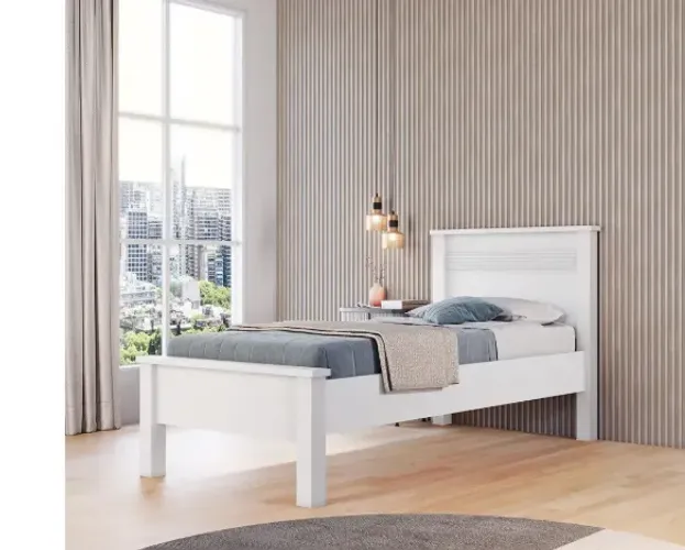 Cama de Solteiro Conquista Móveis Barcelona Branca
