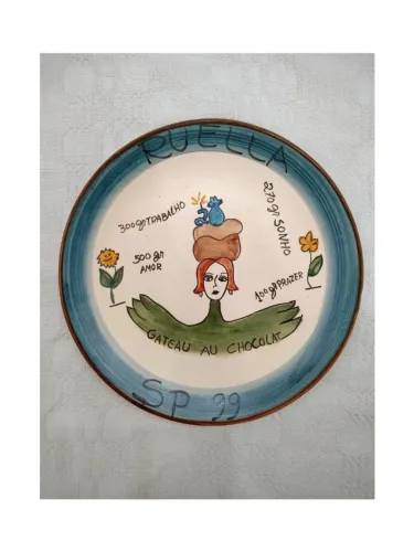 Prato Boa Lembrança, 26cm Diâmetro, Restaurante Ruella, São Paulo, Data de 1999