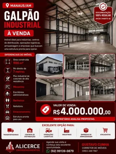 VENDO GALPÃO NA RAIZ DE 900 M2