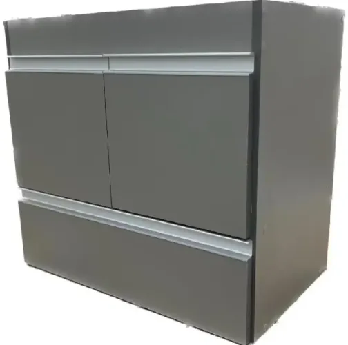 Gabinete de banheiro novo na caixa (cor cinza) medidas 60x55x40