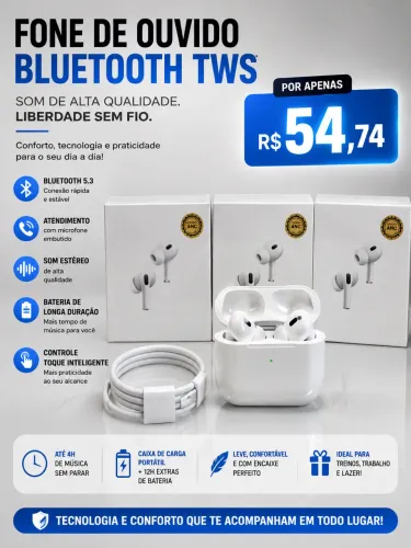 Fone de Ouvido promoção $54,74