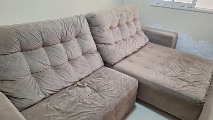 Sofá Retrátil e Reclinável Suede - ótima estrutura para reforma