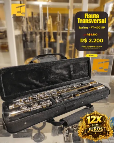 Flauta Transversal Spring FT-400 SP Niquelada - NOVA