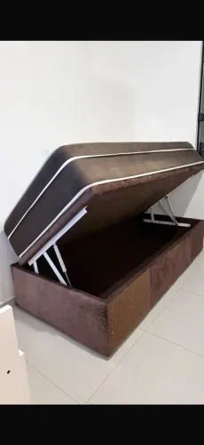 Cama box baú solteiro, colchão magnético com massagem