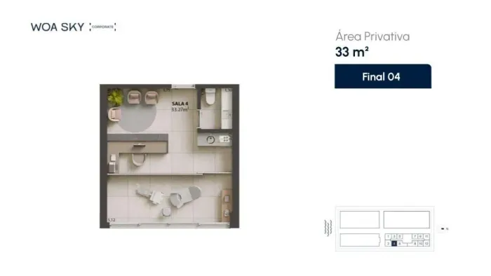 WOA Sky | Sala comercial com garagem
