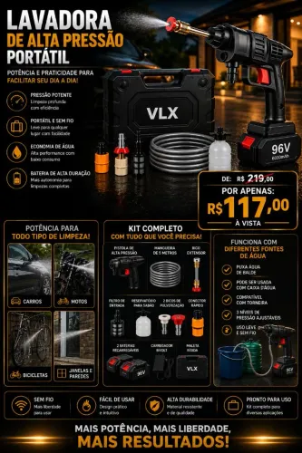 Lavadora de Alta Pressão Portátil VLX 96V