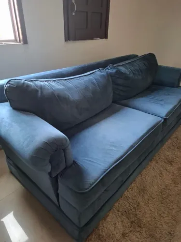 Sofá Aveludado Azul