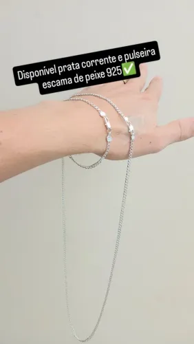 Corrente e e pulseira de prata original 925