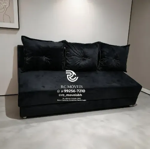 Sofá Cama Bicama 1,70m Suede Marrom Claro D33 Luxo