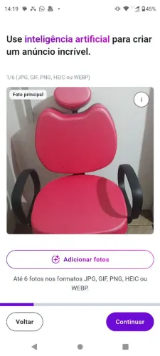 Cadeira cabeleireiro