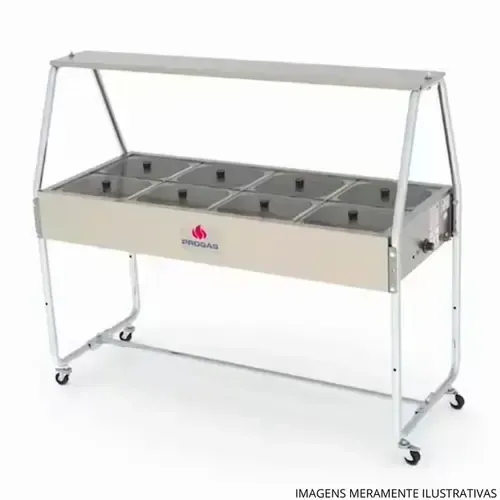 BUFFET TÉRM 8CUBAS VIDRO PROGÁS PRB-08GN
