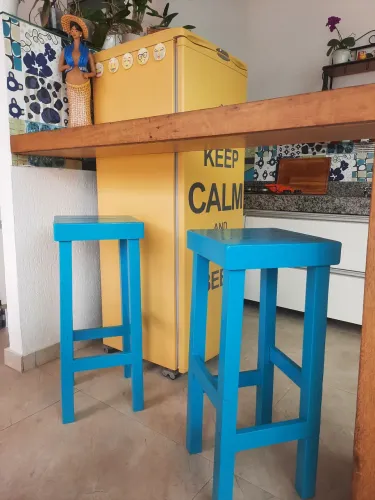 Kit Banqueta em Madeira Pintada