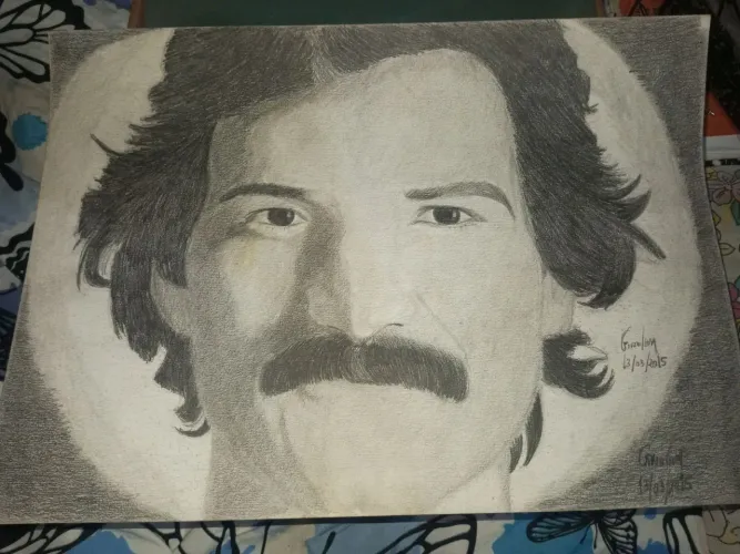Desenho Realista do Cantor Belchior - Folha A3