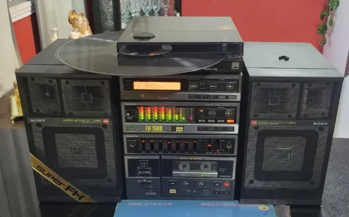 APARELHO DE SOM 1987 SONY FH-150R COM TOCA DISCO RARIDADE