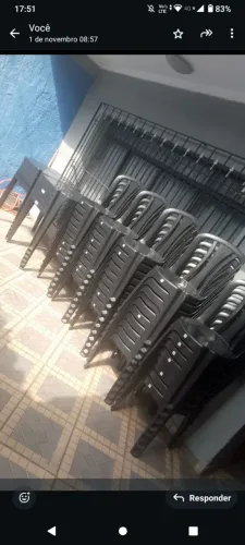 Mesas e cadeiras preta (lote)