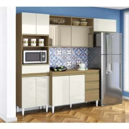 Cozinha Compacta Com Balcao Para Pia Clara Atacama Off White ARM