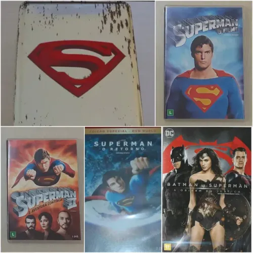 LATA DE ALUMÍNIO E 04 FILMES SUPERMAN - LEIA DESCRIÇÃO