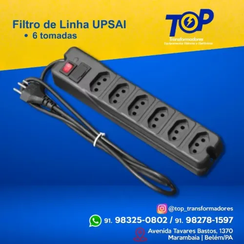 filtro de linha upsai com 6 tomadas