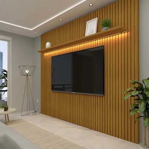 Painel Nobre Ripado 100% MDF C/LED !! Rf82717m