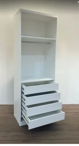 CABIDEIRO COM 4 GAVETAS E MALEIRO MDF 