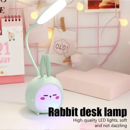 Luminária de mesa coelho cartoon luz noturna colorida usb 3 modos