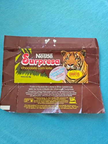 Cartão figurinhas álbum chocolate surpresa