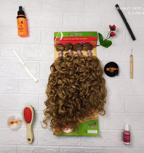 Cabelo Organico Anelado 55cm 230g 4pçs Hair World - Cor (#18)