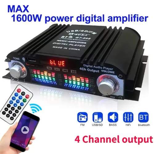Força/ Amplificador de Som 4 Canais 1600W